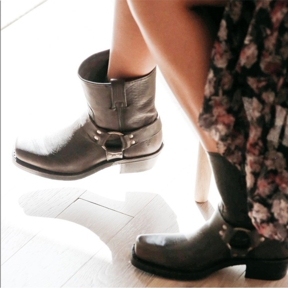 Frye Shoes Frye Size 65 Harness Boots Short Shortie Biker Black